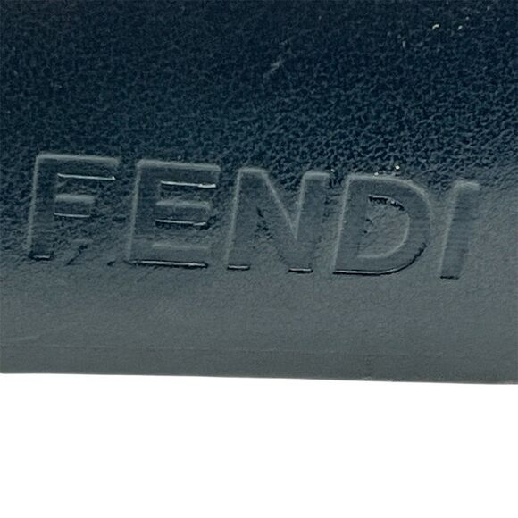 Fendi Black Twist Hard Faux Leather Sunglass Eyeglass Case Logo Lined Interior‎ - Picture 1 of 9